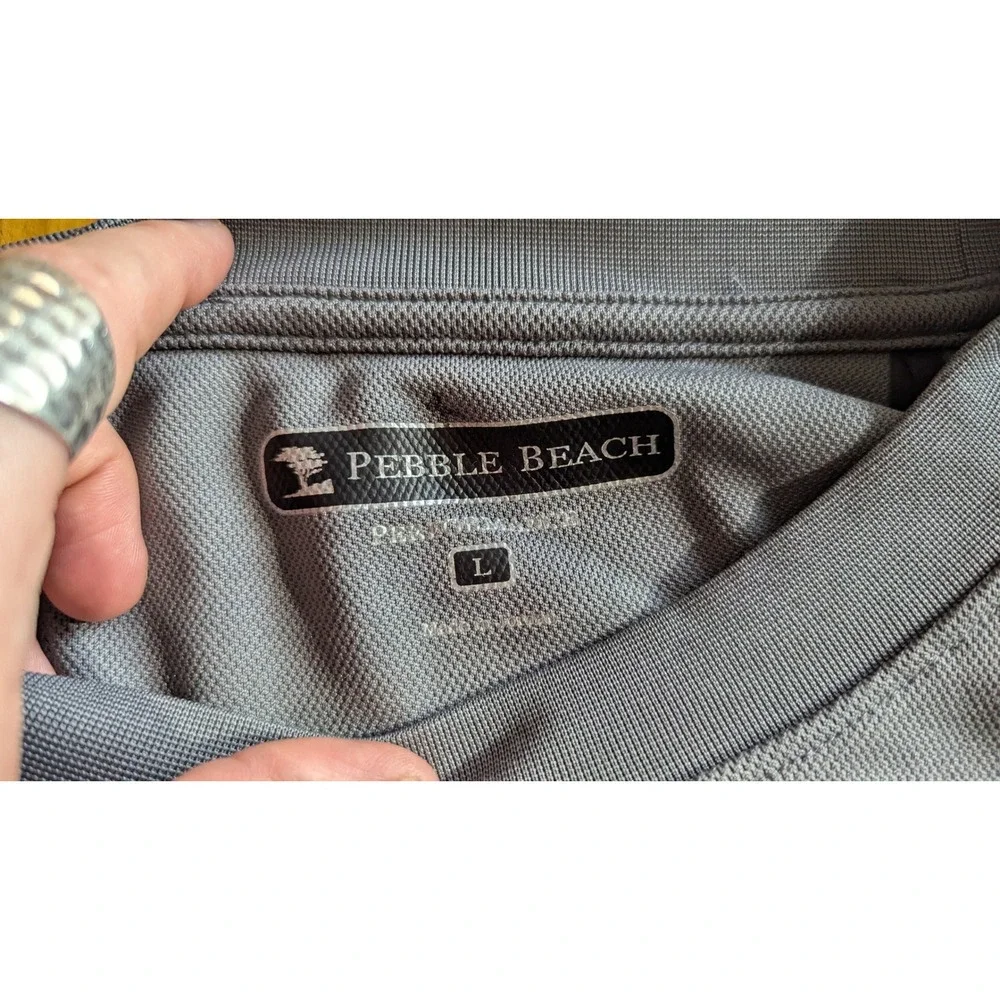 Pebble‎ Beach Performance Mens Large Gray Crewneck Golf Sweatshirt Pullover